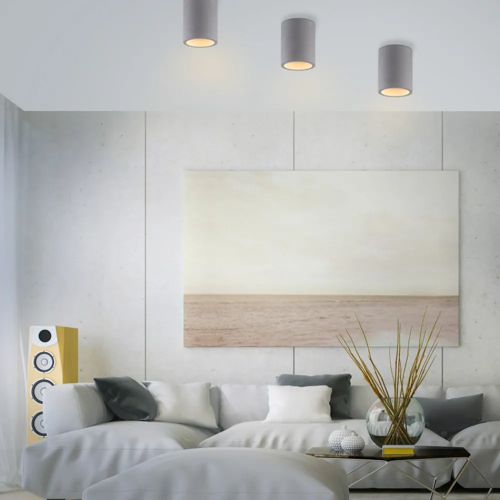 Paul Neuhaus Loftlamper > Eton loftlampe, grå, beton, Ø 11 cm, GU10