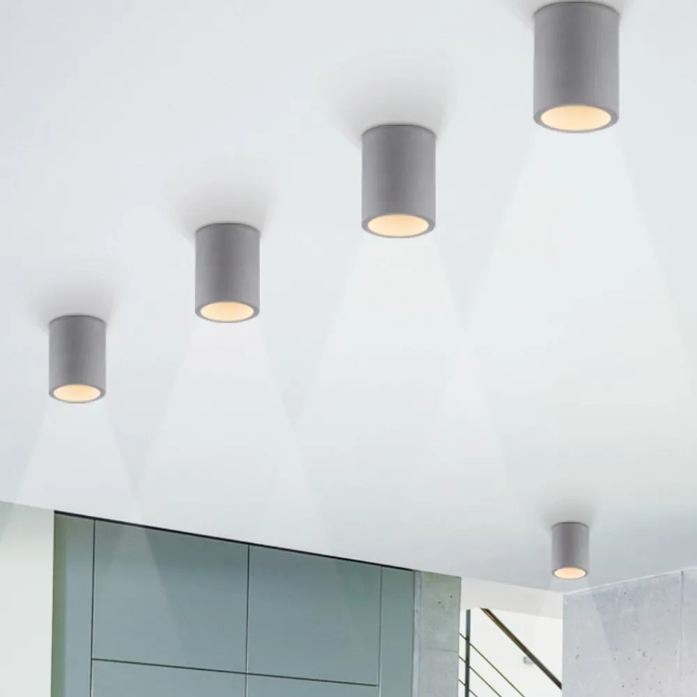Paul Neuhaus Loftlamper > Eton loftlampe, grå, beton, Ø 11 cm, GU10