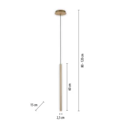Pendellamper ^ Paul Neuhaus Flute LED-hængelampe 1 lyskilde messing