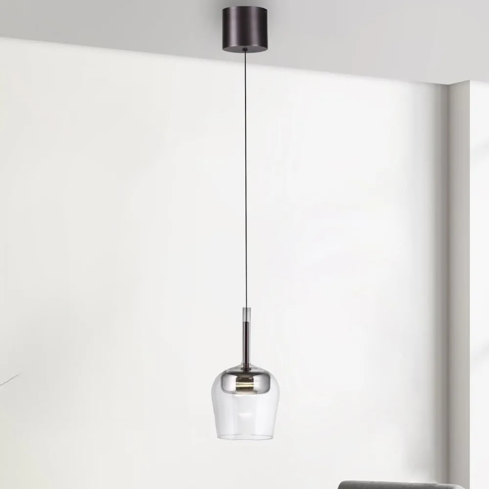 Q-Smart-Home Pendellamper > Paul Neuhaus Hængelampe Q-Kon sølvfarvet Ø 21 cm