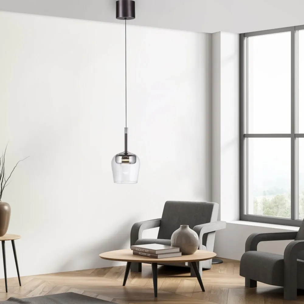 Q-Smart-Home Pendellamper > Paul Neuhaus Hængelampe Q-Kon sølvfarvet Ø 21 cm