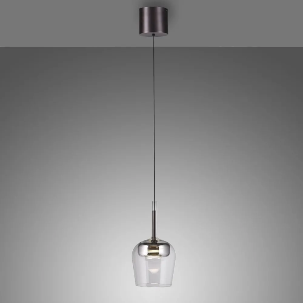 Q-Smart-Home Pendellamper > Paul Neuhaus Hængelampe Q-Kon sølvfarvet Ø 21 cm