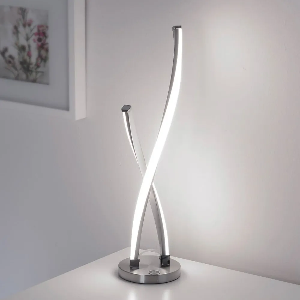 Paul Neuhaus Bordlamper > LED-bordlampe Polina, sølv, metal, dæmpbar