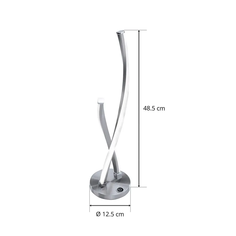 Paul Neuhaus Bordlamper > LED-bordlampe Polina, sølv, metal, dæmpbar