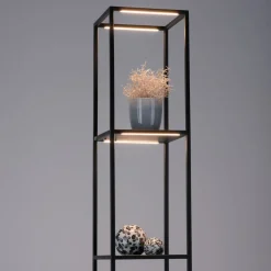 Paul Neuhaus Gulvlamper|Gulvlamper > LED-gulvlampe Contura, sort, metal, 140 cm