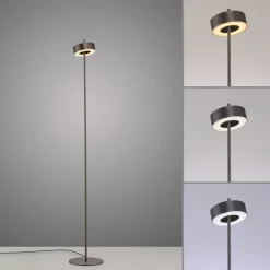 Gulvlamper|Gulvlamper ^ Q-Smart-Home Paul Neuhaus LED-gulvlampe Q-Rotate mørkebrun 140 cm