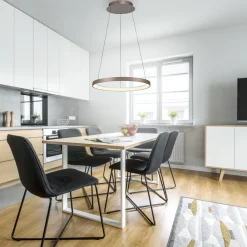 Paul Neuhaus Pendellamper|Pendellamper > LED-hængelampe Hoop, brun, Ø 57 cm, dæmpbar