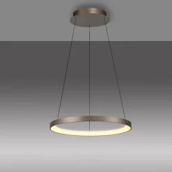 Paul Neuhaus Pendellamper|Pendellamper > LED-hængelampe Hoop, brun, Ø 57 cm, dæmpbar