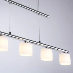 Pendellamper ^ Paul Neuhaus LED-hængelampe Hydra, stålfarvet, glas, 80 cm
