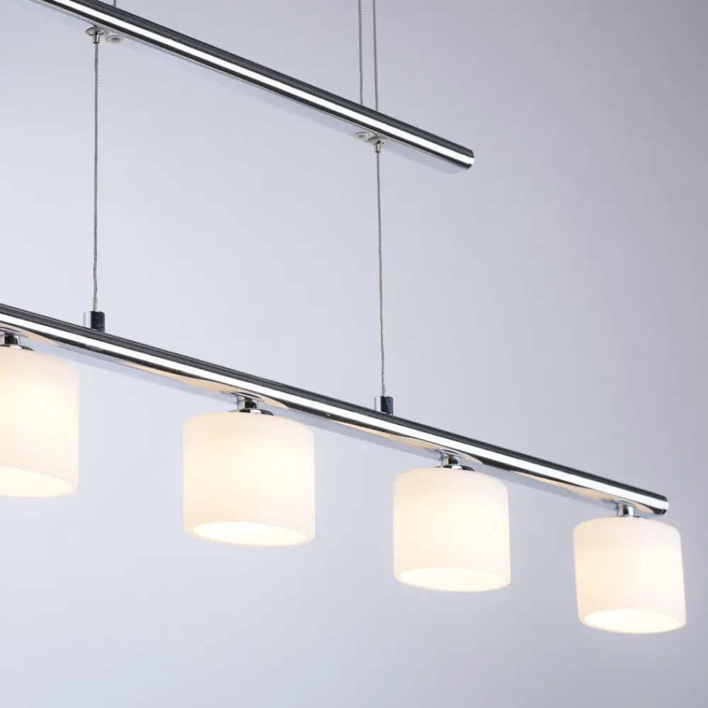 Pendellamper ^ Paul Neuhaus LED-hængelampe Hydra, stålfarvet, glas, 80 cm
