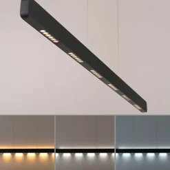 Paul Neuhaus Arbejdsrum/Kontor|Pendellamper > LED-hængelampe Q-Stretto, sort, 120 cm