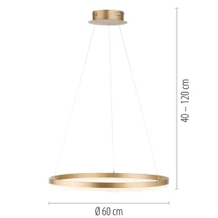 Paul Neuhaus Pendellamper > LED-hængelampe Titus, Ø 60 cm, messing, dæmpbar