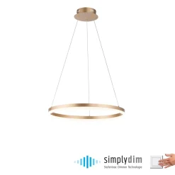 Paul Neuhaus Pendellamper > LED-hængelampe Titus, Ø 60 cm, messing, dæmpbar