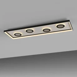 Paul Neuhaus Gang|Loftlamper > LED-loftlampe Dune, 100 cm, sort, CCT, dæmpbar.