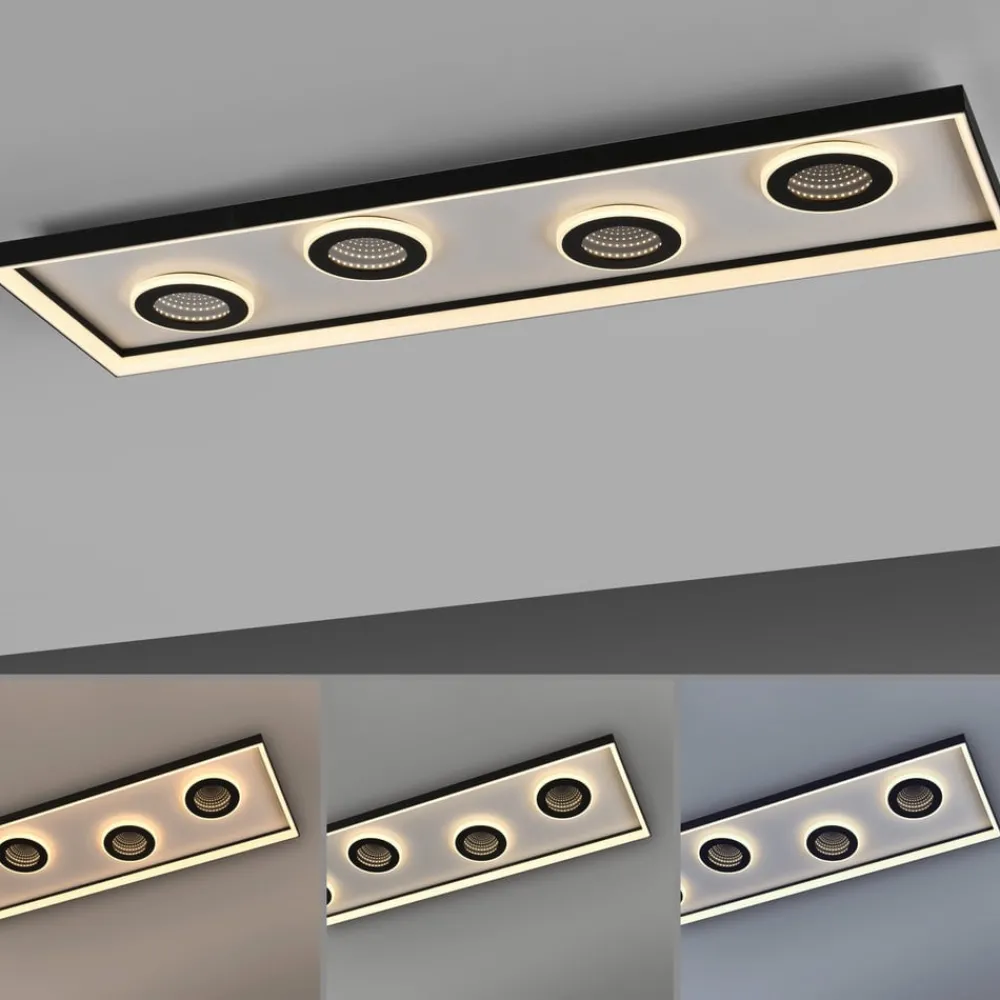 Paul Neuhaus Gang|Loftlamper > LED-loftlampe Dune, 100 cm, sort, CCT, dæmpbar.