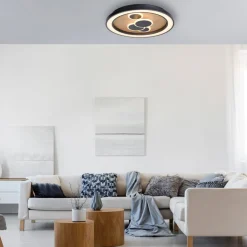 Loftlamper ^ Paul Neuhaus LED-loftlampe Eliza, olieret eg, Ø 60 cm