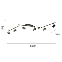 Paul Neuhaus Loftlamper|Loftlamper > LED-loftspot Barik, 188 cm, justerbar