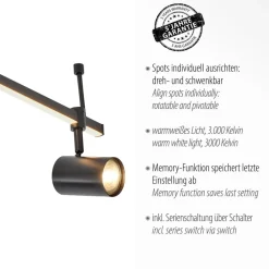 Paul Neuhaus Loftlamper|Loftlamper > LED-loftspot Barik, 188 cm, justerbar