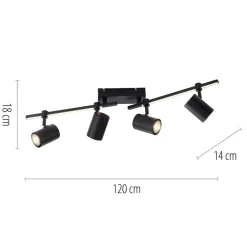 Paul Neuhaus Spotlights > LED-loftspot Barik, 120 cm, justerbar