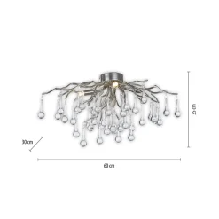 Paul Neuhaus Loftlamper|Loftlamper > loftlampe Icicle, glaspendel, 4 lyskilder, sølv