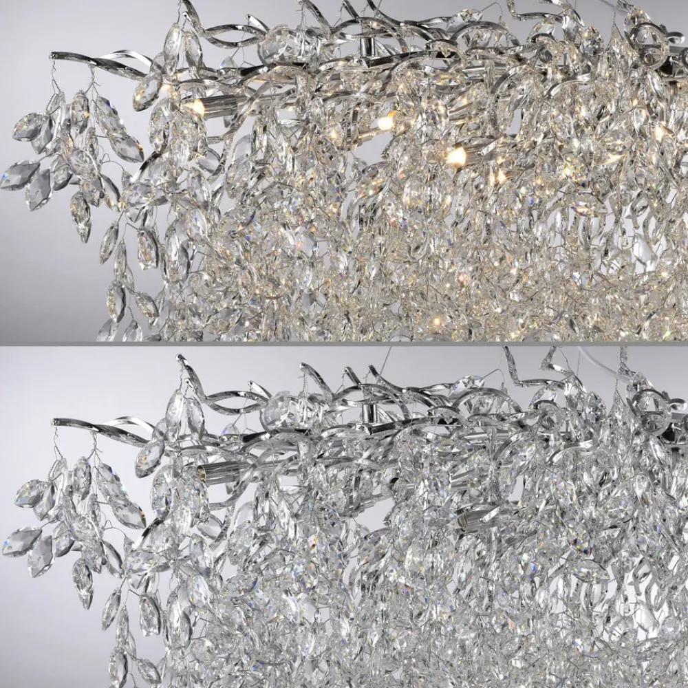 Gang|Lysekroner ^ Paul Neuhaus lysekrone Ricicle, krom, længde 150 cm
