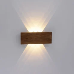 Gang|Væglamper ^ Paul Neuhaus Palma LED-væglampe i træ 32 cm