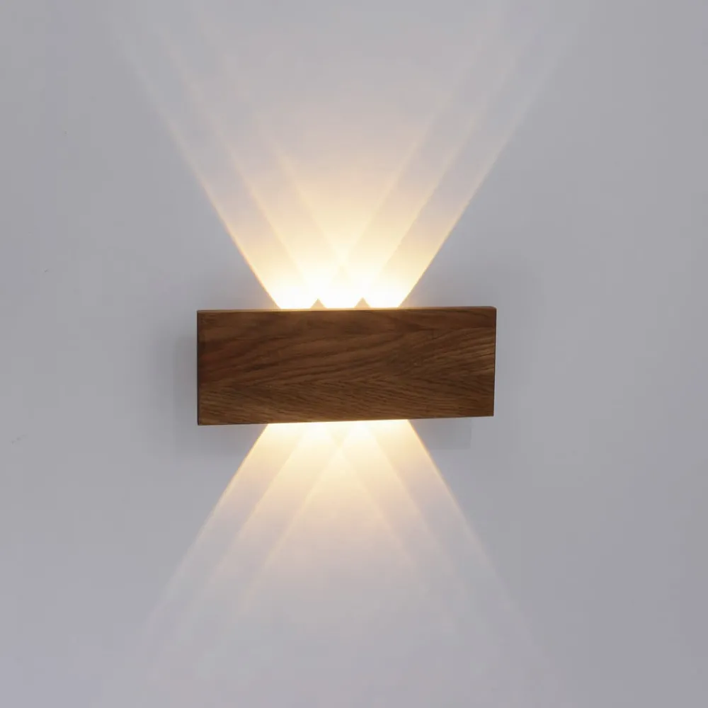 Gang|Væglamper ^ Paul Neuhaus Palma LED-væglampe i træ 32 cm