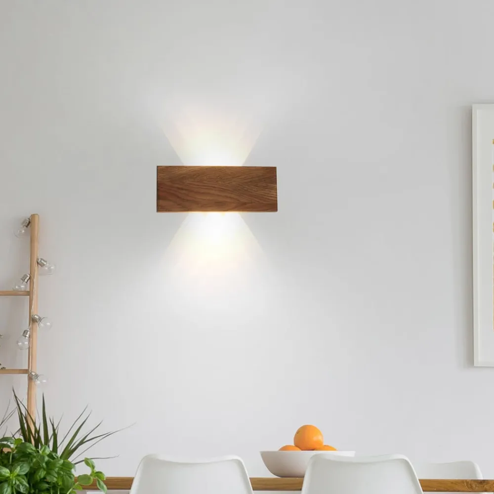 Gang|Væglamper ^ Paul Neuhaus Palma LED-væglampe i træ 32 cm