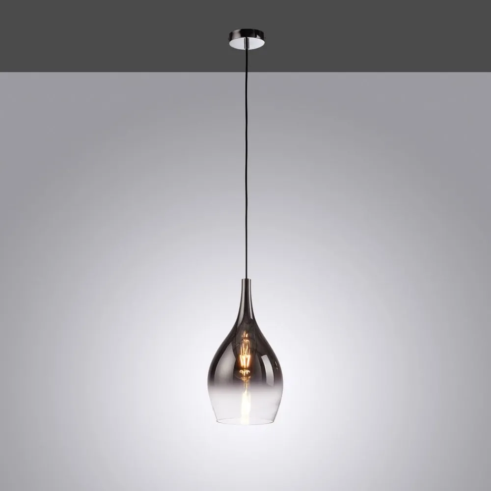 Paul Neuhaus Pendellamper > Pilua hængelampe, røggrå, glas, Ø 20 cm, E27
