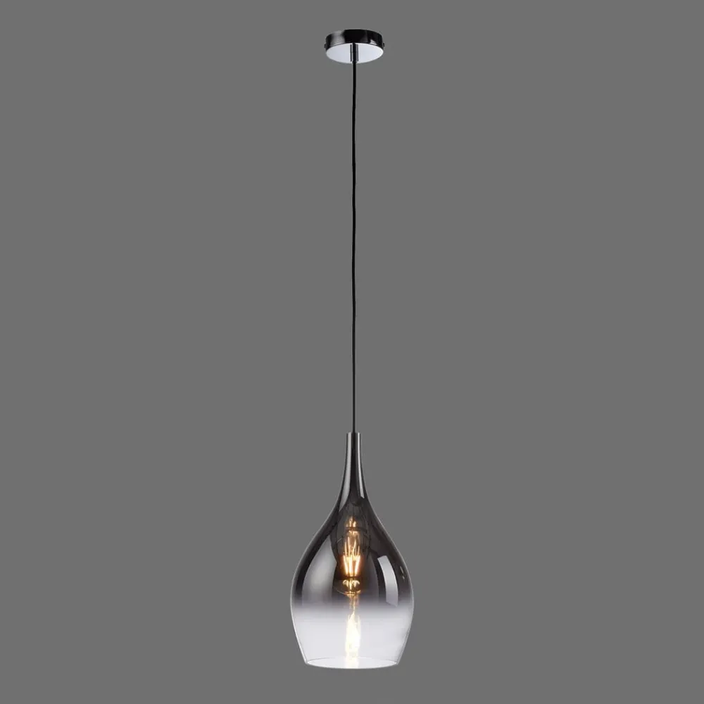 Paul Neuhaus Pendellamper > Pilua hængelampe, røggrå, glas, Ø 20 cm, E27