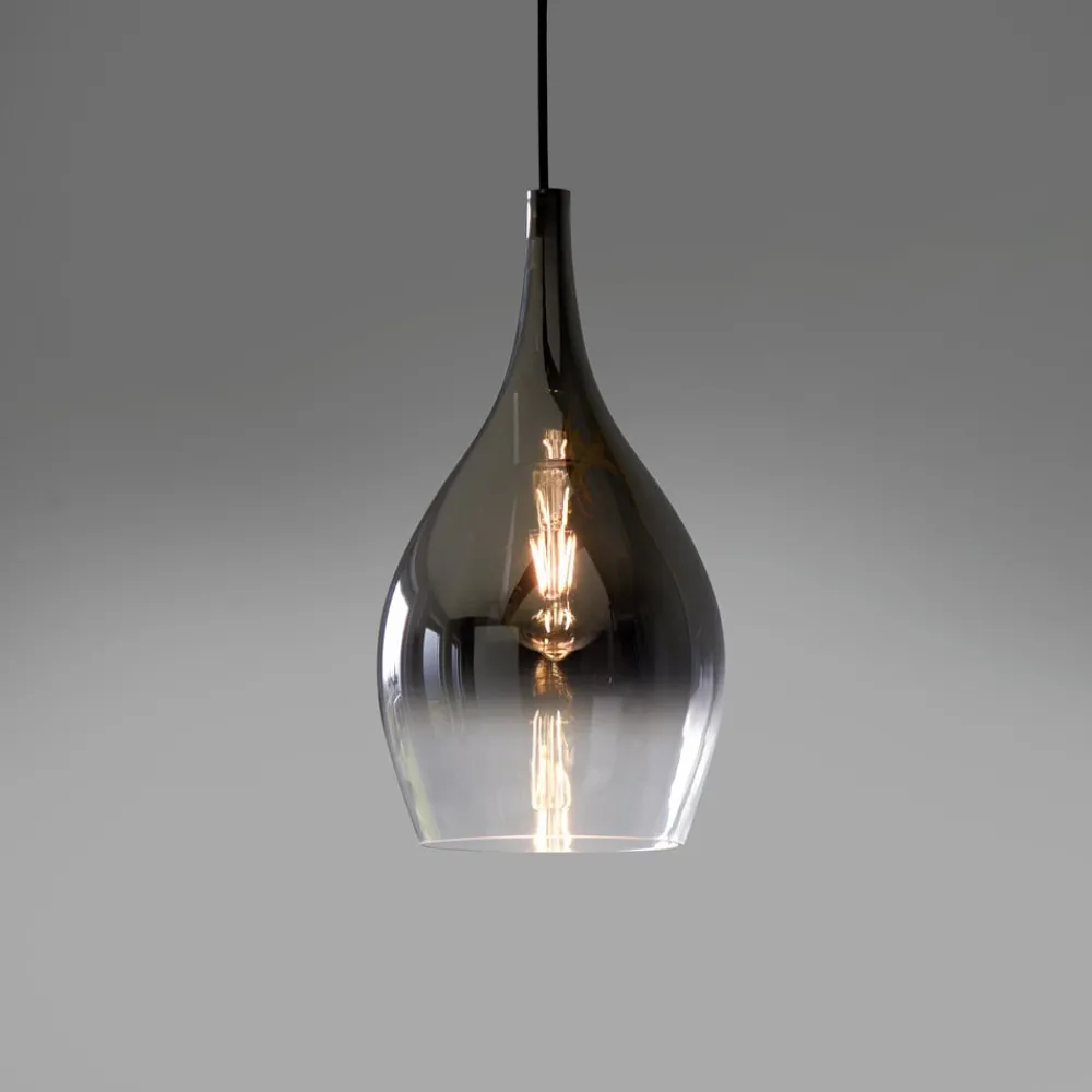 Paul Neuhaus Pendellamper > Pilua hængelampe, røggrå, glas, Ø 20 cm, E27