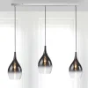 Pendellamper ^ Paul Neuhaus Pilua hængelampe, røg, glas, 100 cm, 3 lyskilder.