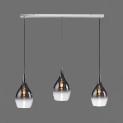 Pendellamper ^ Paul Neuhaus Pilua hængelampe, røg, glas, 100 cm, 3 lyskilder.