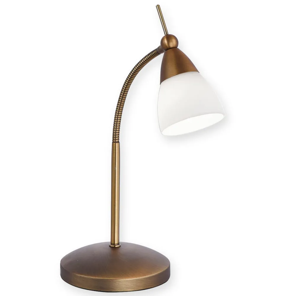 Bordlamper ^ Paul Neuhaus Pino bordlampe, antik messing, 45 cm, dæmpbar