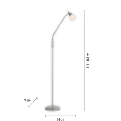 Paul Neuhaus Gulvlamper|Gulvlamper > Pino gulvlampe, sølv, 163 cm, dæmpbar, G9