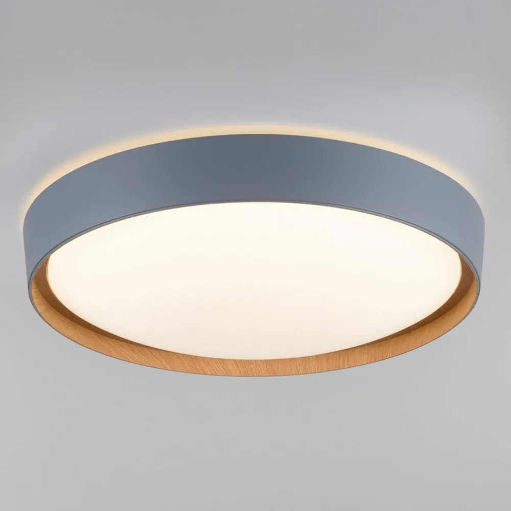 Loftlamper|Loftlamper ^ Q-Smart-Home Paul Neuhaus Q-EMILIA LED-loftslampe, grå/træ