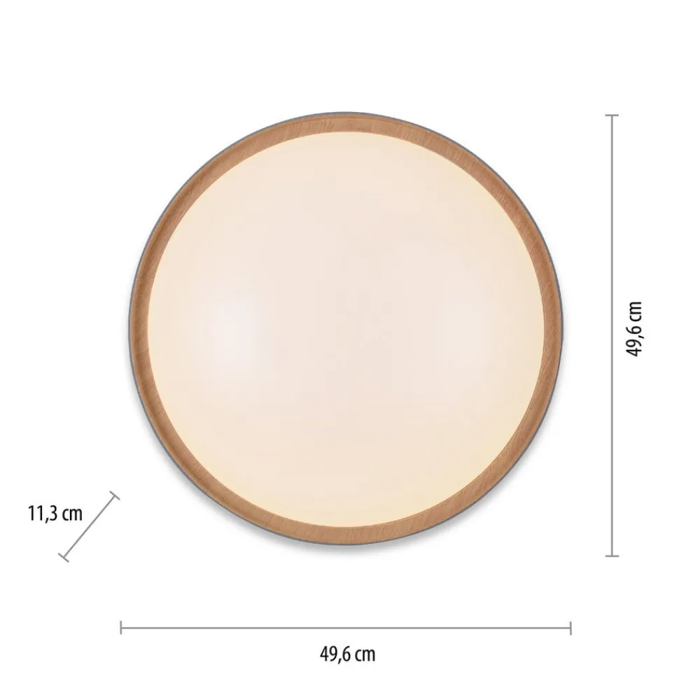 Loftlamper|Loftlamper ^ Q-Smart-Home Paul Neuhaus Q-EMILIA LED-loftslampe, grå/træ