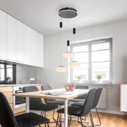 Pendellamper ^ Q-Smart-Home Paul Neuhaus Q-ETIENNE hængelampe rondel, sort