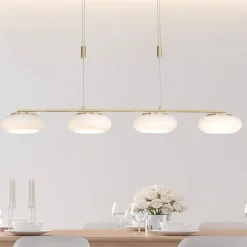 Q-Smart-Home Pendellamper > Paul Neuhaus Q-ETIENNE LED-hængelampe 4 lk messing