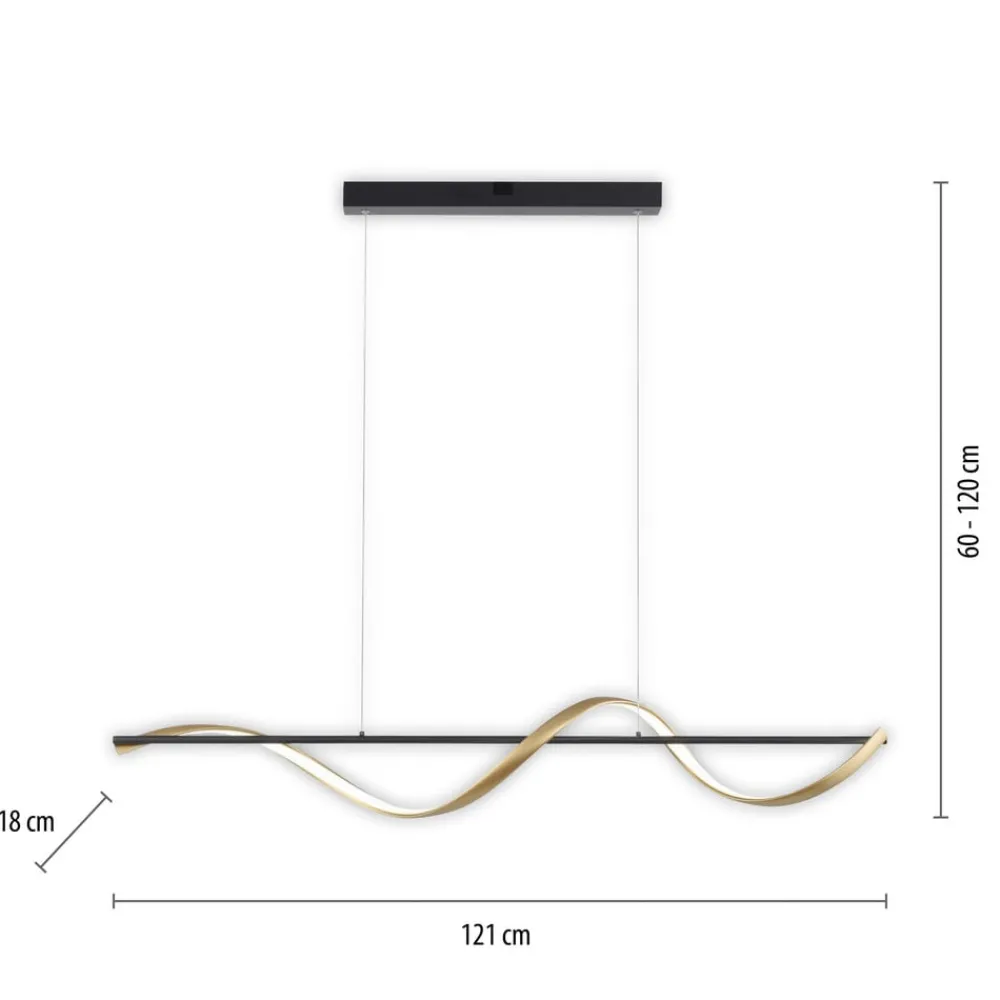 Q-Smart-Home Pendellamper|Pendellamper > Paul Neuhaus Q-Swing hængelampe, antracit/messing