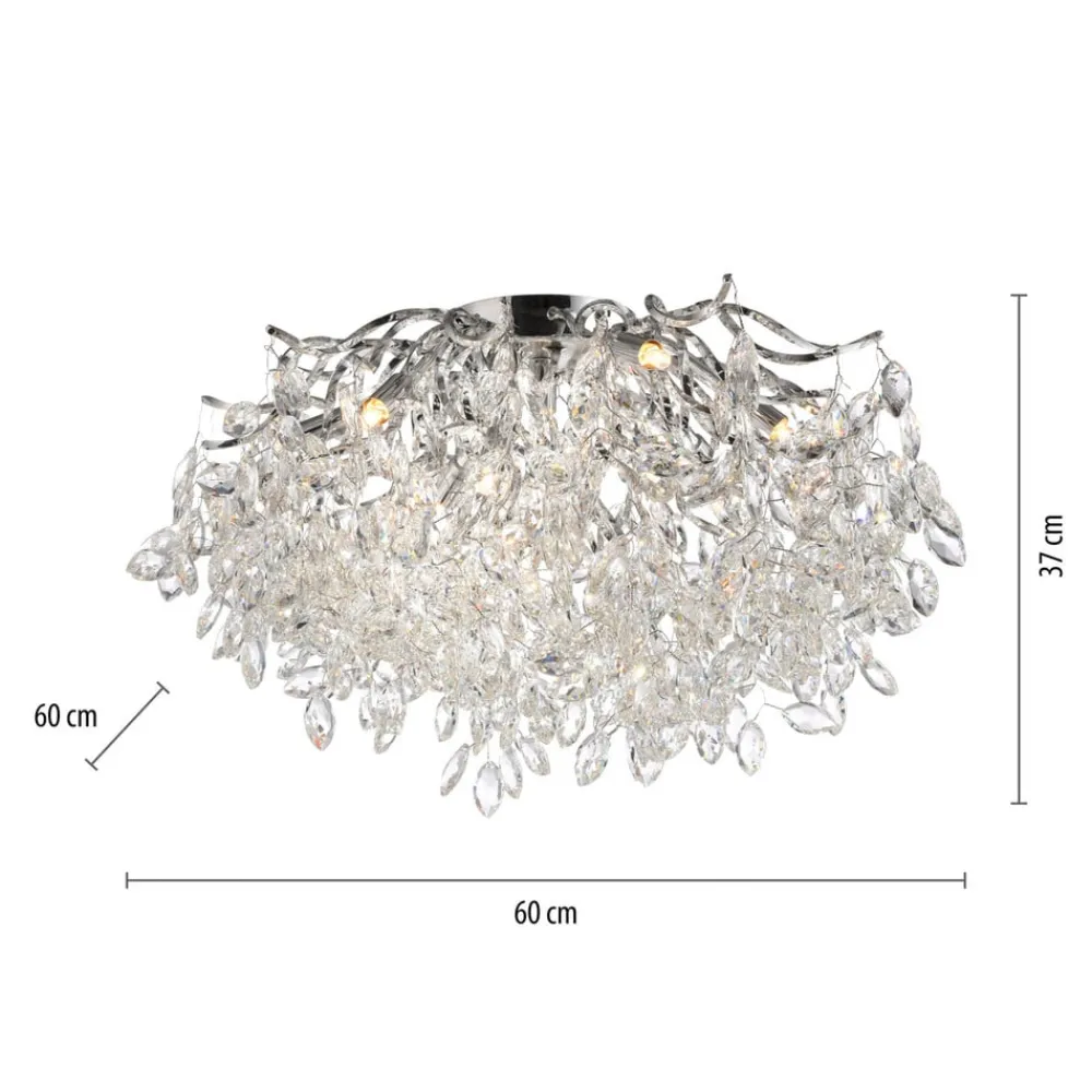 Paul Neuhaus Gang|Loftlamper > Ricicle loftslampe, krystalpendel, Ø 60 cm