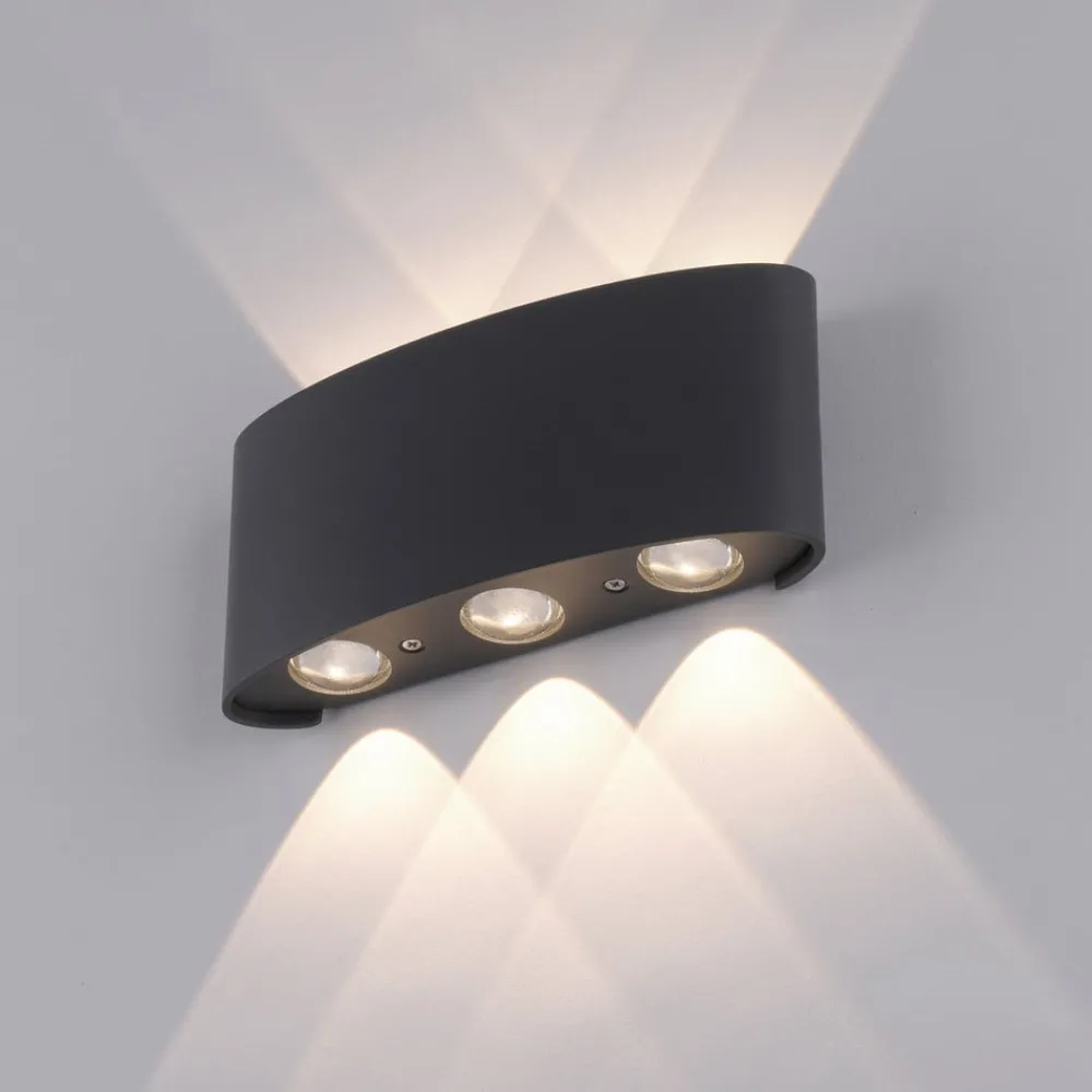 Terrassebelysning|Væglamper ^ Paul Neuhaus udendørs LED-væglampe Carlo, 17 cm, sort