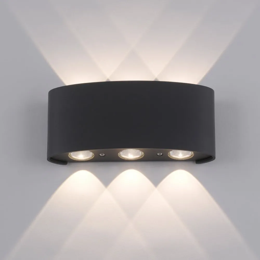 Terrassebelysning|Væglamper ^ Paul Neuhaus udendørs LED-væglampe Carlo, 17 cm, sort