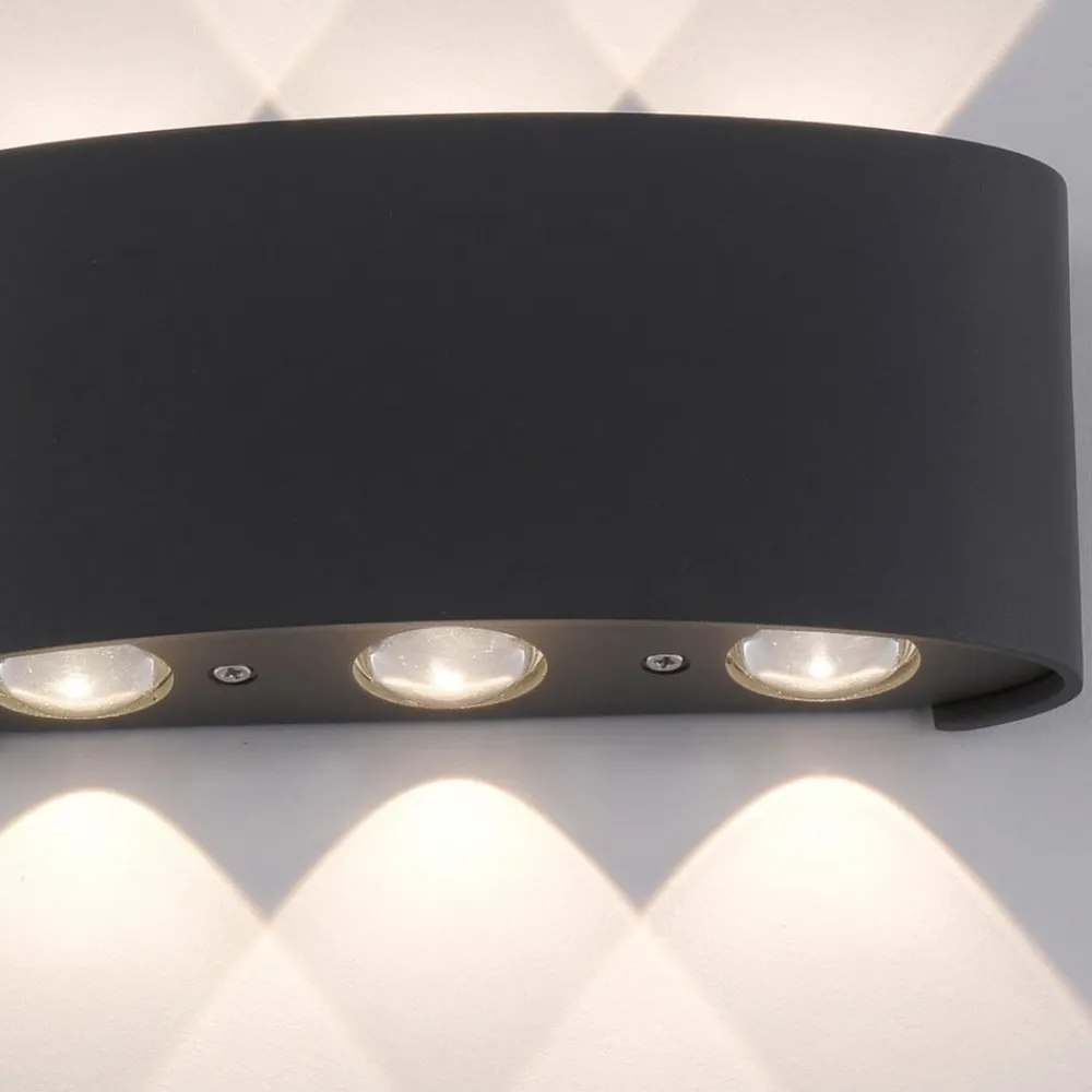 Terrassebelysning|Væglamper ^ Paul Neuhaus udendørs LED-væglampe Carlo, 17 cm, sort