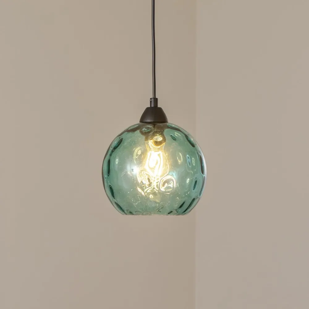 Opviq Pendellamper > Pendellampe Benek, blå, glas, Ø 20 cm, E27