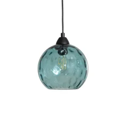 Opviq Pendellamper > Pendellampe Benek, blå, glas, Ø 20 cm, E27