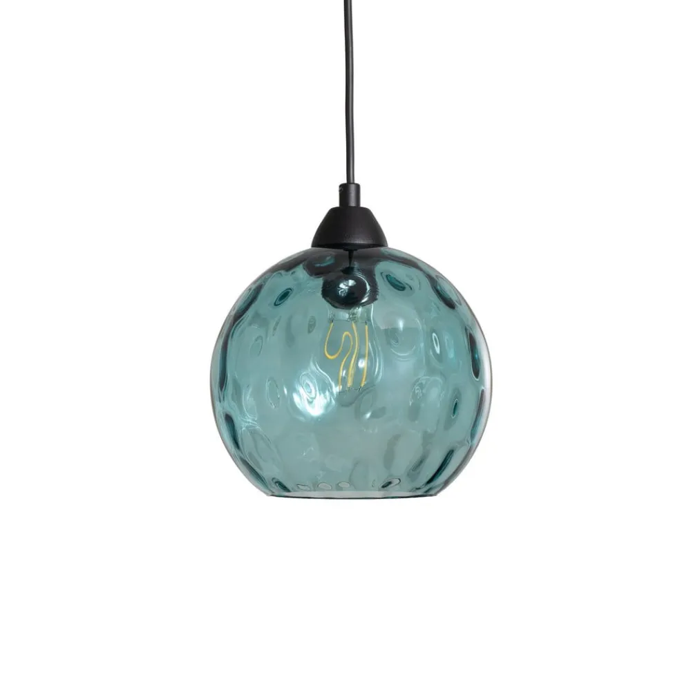 Opviq Pendellamper > Pendellampe Benek, blå, glas, Ø 20 cm, E27