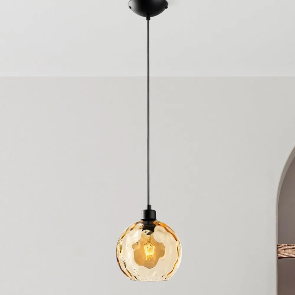 Opviq Pendellamper|Pendellamper > Pendellampe Benek, gul, glas, Ø 20 cm, E27