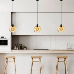 Opviq Pendellamper|Pendellamper > Pendellampe Benek, gul, glas, Ø 20 cm, E27