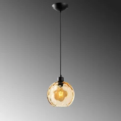 Opviq Pendellamper|Pendellamper > Pendellampe Benek, gul, glas, Ø 20 cm, E27